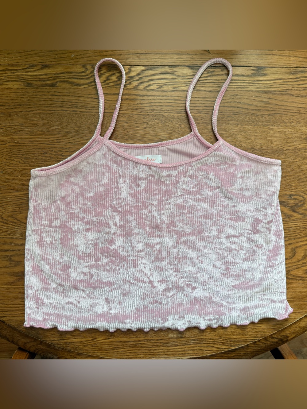 Colsie Pink Crushed Velvet Bandeau Tank